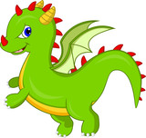 Fototapeta Dinusie - cute dragon cartoon