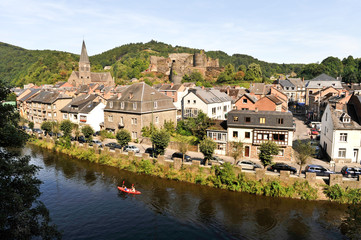 Canvas Print - La Roche en Ardenne Wallonie Belgique Wallonie ourthe kayak