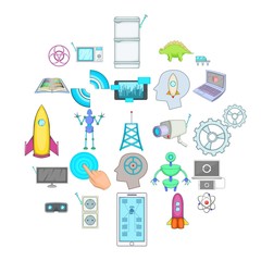 Poster - Future generations icons set. Cartoon set of 25 future generations vector icons for web isolated on white background