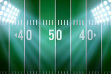 Background Of American Football Stadium In The Spotlight. Editable Vector Illustration.