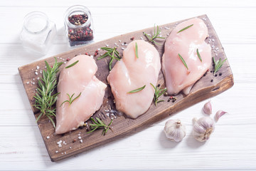 Wall Mural - Raw chicken breast ( fillet ) with ingredient