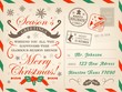Christmas holiday postcard, Xmas decorations