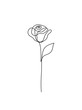 Abstract rose line drawing logo. Continuous line. Minimalist art.
