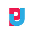 letter pj linked logo vector
