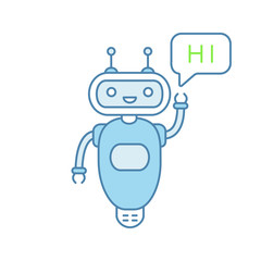 Sticker - Chatbot saying hi color icon