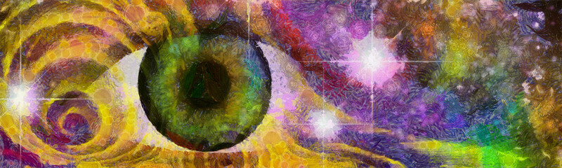 Canvas Print - Hallucinagenic Style Eye and Pattern