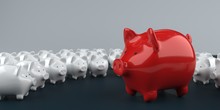 Red Piggy Bank Growth