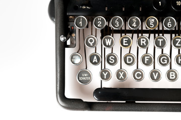 Poster - Close up of retro style typewriter in studio