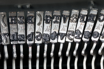 Poster - Close up of retro style typewriter in studio