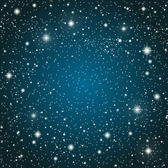 Wall Mural - realistic starry sky blue glow. shining stars.