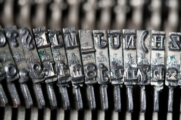 Poster - Close up of retro style typewriter in studio