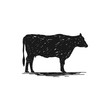 Rustic cow silhouette vector, Farm logo design inspiration