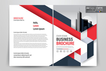 Wall Mural - Red Business Brochure Layout Template. Vector illustration