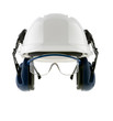 White safe helmet with glasses and headphones