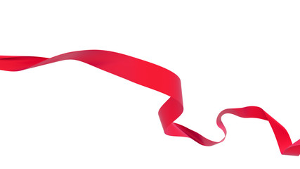 Wall Mural - smooth red ribbon isolated on white background. 3d render
