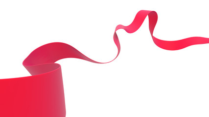 Wall Mural - red ribbon isolated on white background. 3d render