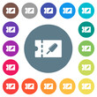 © botond1977 - Ice lolly discount coupon flat white icons on round color backgrounds