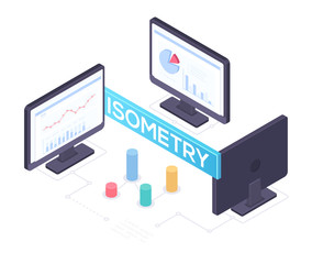 Wall Mural - Business analytics concept - modern vector isometric illustration