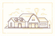 Farm house - modern thin line design style vector illustration