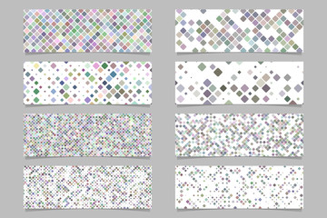 Poster - Grey abstract modern diagonal rounded square pattern banner background design set