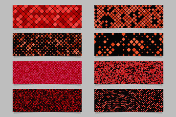 Poster - Red abstract modern diagonal rounded square pattern banner background set - vector graphic design