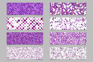 Poster - Abstract modern diagonal rounded square pattern banner background set - vector graphic