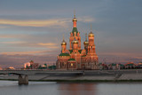 Fototapeta Big Ben - Yoshkar Ola city. Mari El, Russia.Cathedral of the Annunciation of the Blessed Virgin Mary in sunrise