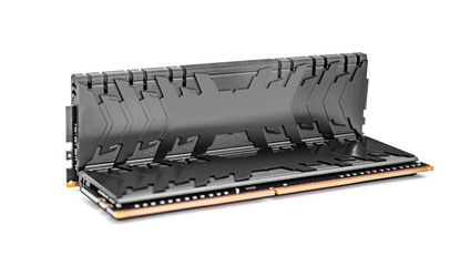 Poster - Ram DDR4 memory modules isolated on a white background.