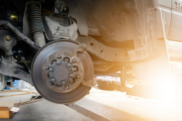 close up of car brake pads