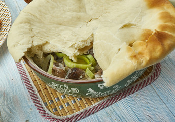 Wall Mural - Welsh Beef, Leek, and Mushroom Pie