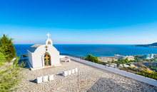 Wedding Chapel With Sea View On The Hill Near Faliraki (Rhodes, Greece)