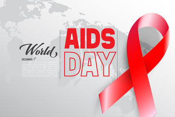 Poster - Aids Awareness Red Ribbon.Tag deisgn.World Aids Day concept. Vector Illustration