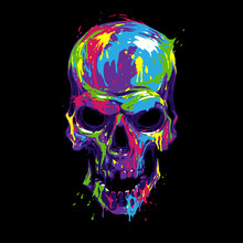 Skull In Color Paint