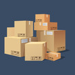 Many cartons,boxes of different size, pile of package