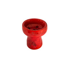 Clay cup for smoking hookah on white background, isolate