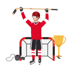 Canvas Print - player hockey gear and equipment