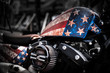 American Motorbike. Motorradmesse in Köln. Detailaufnahme einer Harley Davidson. Close-up.