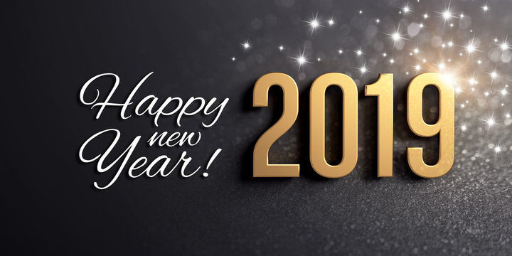 Black and gold 2019 Greeting card