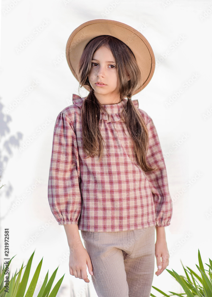 portrait of little girl outdoors in summer Stock Photo | Adobe Stock
