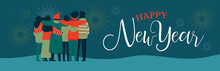 Happy New Year Friend People Group Web Banner