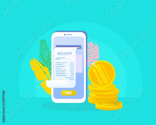 Online Payment Sending Money Via Smartphone Vector Illustration