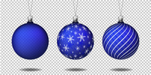 Set Of Transparent Christmas Balls, Isolated