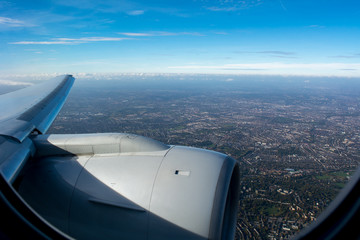 Horizontal View of the Landscape Viewed From an Airplane