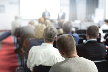 Wall Mural - People on the Conference. Back View. Horizontal Image