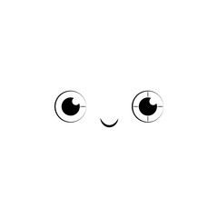 Aufkleber - Smile face icon. Element of anime face icon for mobile concept and web apps. Anime Smile face icon can be used for web and mobile