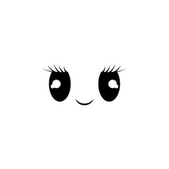 Aufkleber - Smile face icon. Element of anime face icon for mobile concept and web apps. Anime Smile face icon can be used for web and mobile