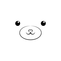 Poster - Smile panda face icon. Element of anime face icon for mobile concept and web apps. Anime Smile panda face icon can be used for web and mobile