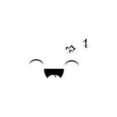 Aufkleber - smile, music face icon. Element of anime face icon for mobile concept and web apps. Anime smile, music face icon can be used for web and mobile