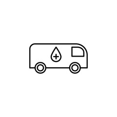 Poster - blood donation, ambulance icon. Element of blood donation icon. Thin line icon for website design and development, app development