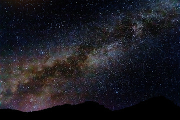 Wall Mural - stars and the milky way on mountain in the beautiful night sky .